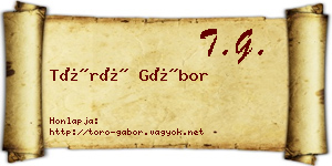 Törő Gábor névjegykártya