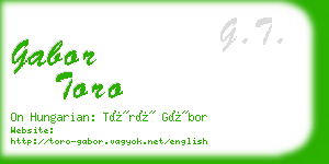 gabor toro business card